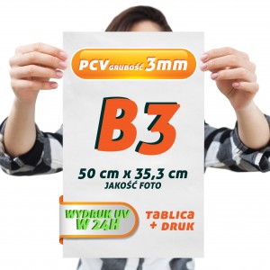 Druk UV PCV 3mm B3 Tablica Szyld Plansza z wydrukiem
