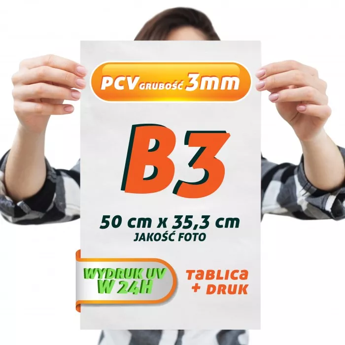 Druk UV PCV 3mm B3 Tablica Szyld Plansza z wydrukiem