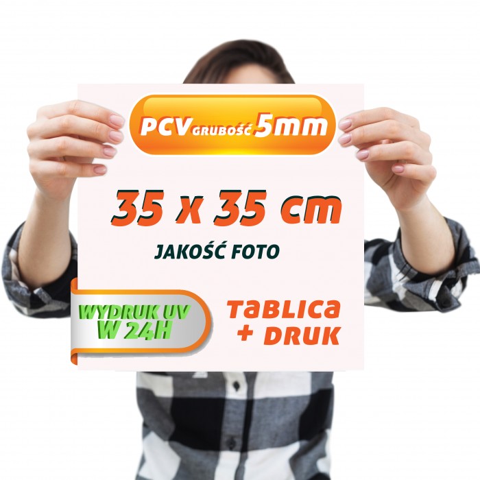 Druk UV PCV 5mm 35x35cm Tablica Szyld Plansza z wydrukiem