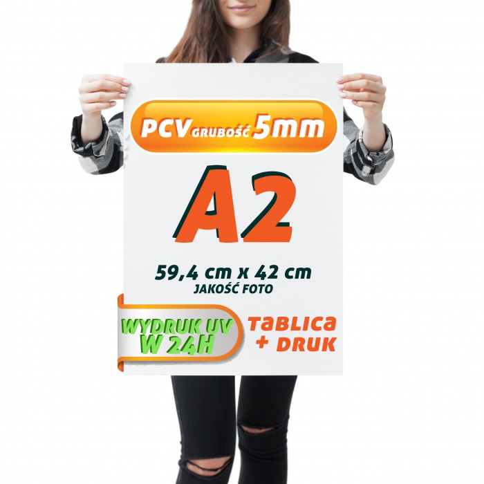 Druk UV PCV 5mm A2 Tablica Szyld Plansza z wydrukiem