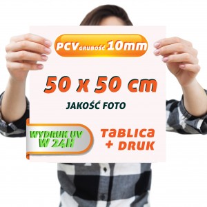 Druk UV PCV 10mm 50x50cm Tablica Szyld Plansza z wydrukiem