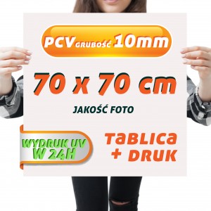 Druk UV PCV 10mm 70x70cm Tablica Szyld Plansza z wydrukiem