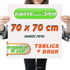 DRUK UV DIBOND 3mm 70x70cm Tablica Szyld Plansza z wydrukiem