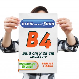 Druk UV PLEXI 5mm B4 Tablica Szyld Plansza z wydrukiem
