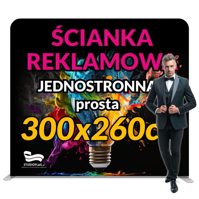 Ścianka reklamowa Prosta 300x260cm
