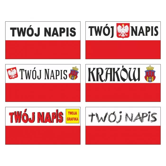 Flaga z napisem biale