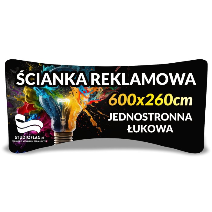 Ścianka tekstylna łukowa 600x260cm