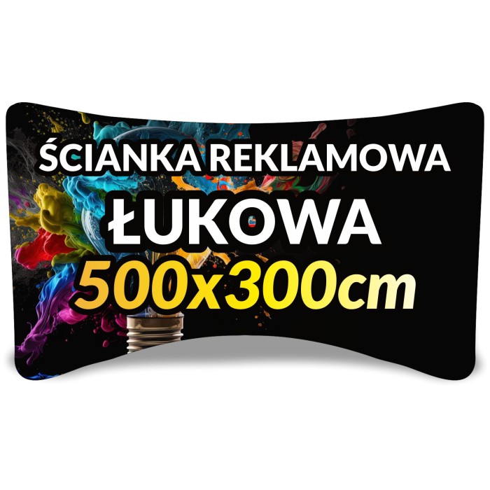 Ścianka tekstylna łukowa 500x300cm