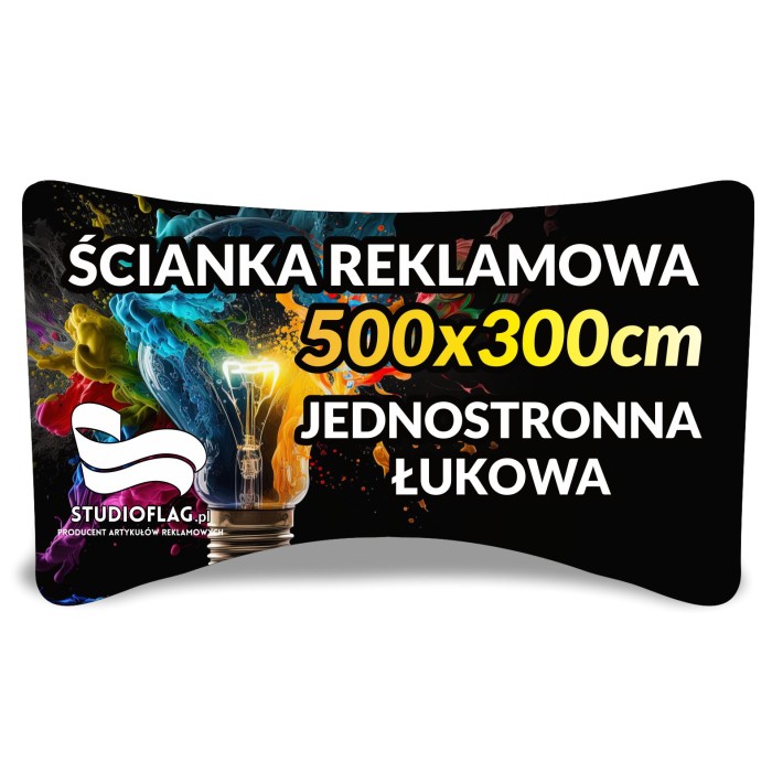 Ścianka tekstylna łukowa 500x300cm