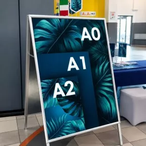Potykasz reklamowy srebrny metalowy stojak na plakaty