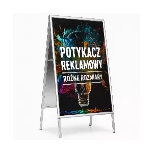 Potykasz reklamowy srebrny metalowy stojak na plakaty