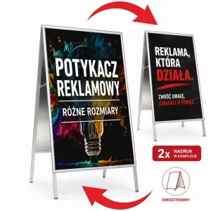 Potykasz reklamowy srebrny metalowy stojak na plakaty