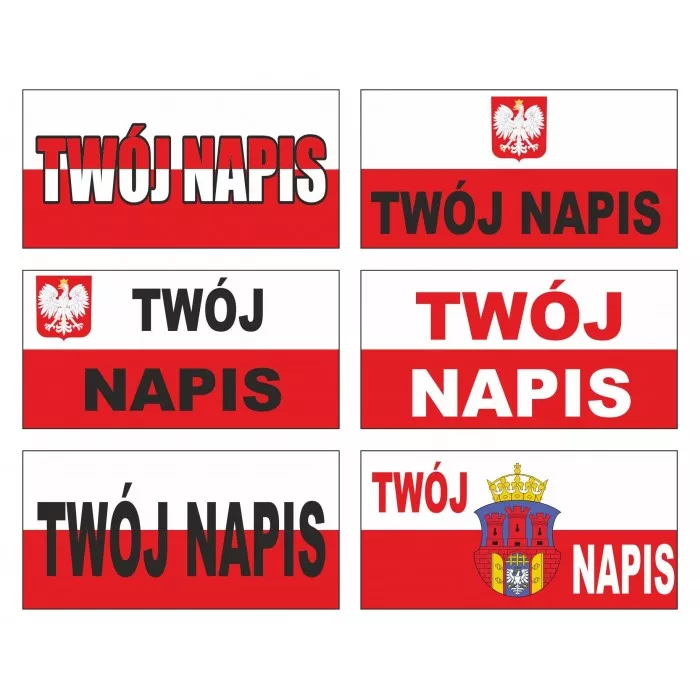 Flaga z napisem