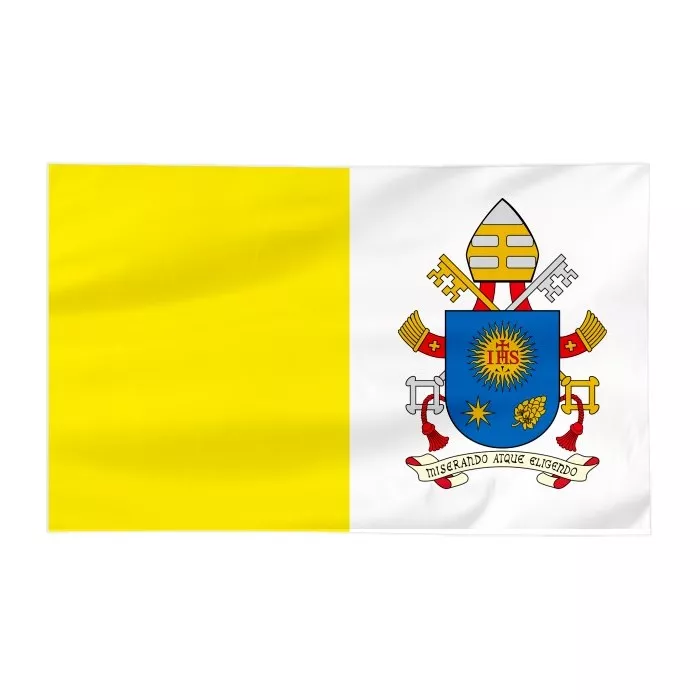 Flaga Papieska 100x60cm z herbem papieża Franciszka