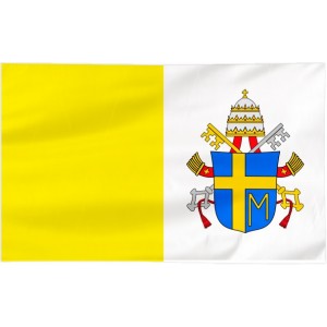 Flaga Papieska 120x75cm z herbem papieża Jana Pawła II