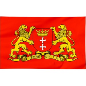 Flaga Gdańska z herbem 120x75cm