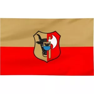 Flaga Leszna z herbem 100x60cm