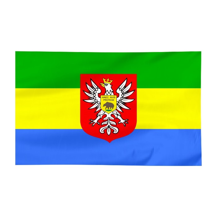 Flaga Ostrołęki z herbem 100x60cm