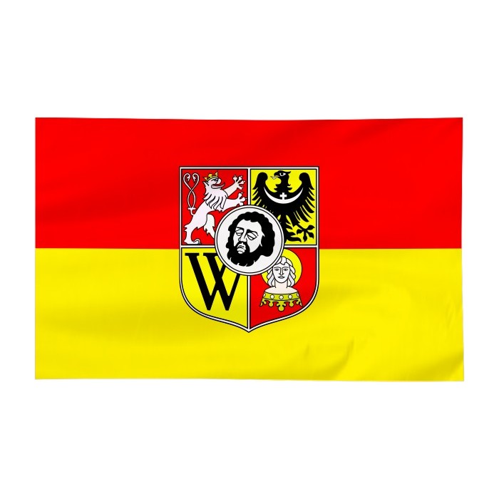 Flaga Wrocławia z herbem 300x150cm