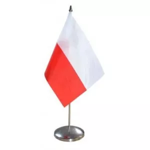 STOJACZEK GABINETOWY JEDNOMASZTOWY Z CHORĄGIEWKĄ