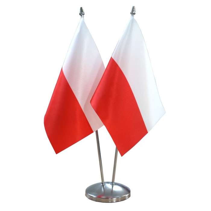 STOJACZEK GABINETOWY DWUMASZTOWY Z DWOMA CHORĄGIEWKAMI