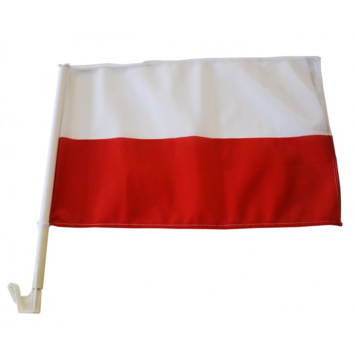AUTOFLAGA  Polski 30x20cm  Flaga samochodowa Polski - barwy