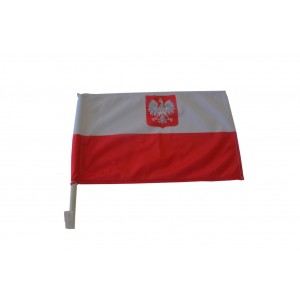 AUTOFLAGA  Polski 30x20cm  Flaga samochodowa Polski - barwy