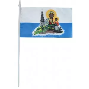 Chorągiewka maryjna biało niebieska 11x6