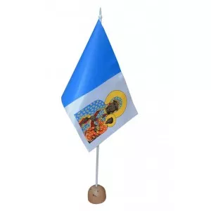 Chorągiewka 30x19cm  z wizerunkiem Matki Boskiej Częstochowskiej i Jasnej Góry