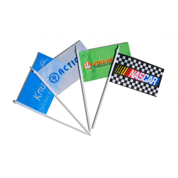FLAGA 11x6cm  CHORĄGIEWKA REKLAMOWA Z DOWOLNYM NADRUKIEM