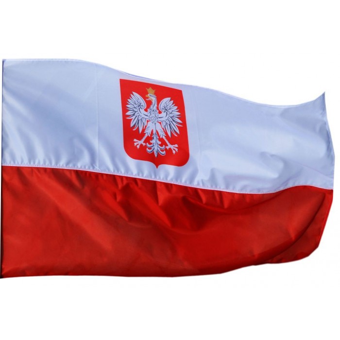 Flaga polski z godłem 250x150cm 
