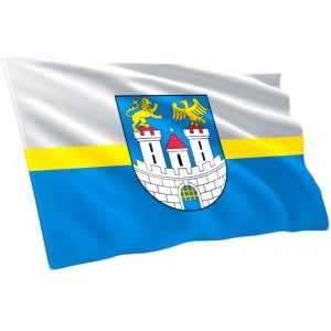 Flaga Częstochowy z herbem 150x90cm