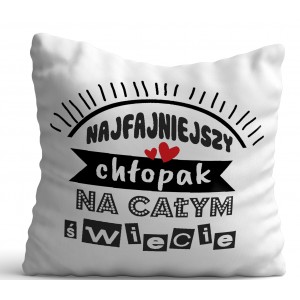 Poduszka na Walentynki  Dzień chłopaka 40x40cm jednostronna