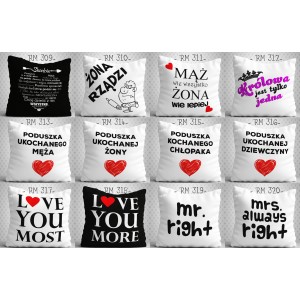 Poduszka na Walentynki  Dzień chłopaka 40x40cm jednostronna