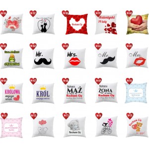 Poduszka na Walentynki  Dzień chłopaka 40x40cm jednostronna