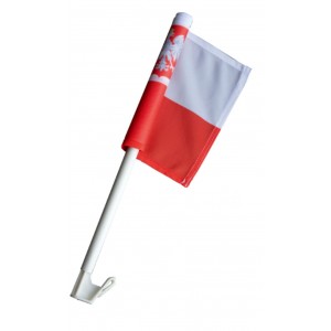 AUTOFLAGA  Polski 30x20cm  Flaga samochodowa Polski z Godłem
